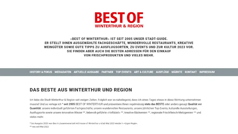 BEST OF WINTERTHUR - Das Beste aus Winterthur und Region
