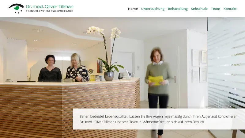 Dr. med. Oliver Tillman - Facharzt FMH f&uuml;r Augenheilkunde