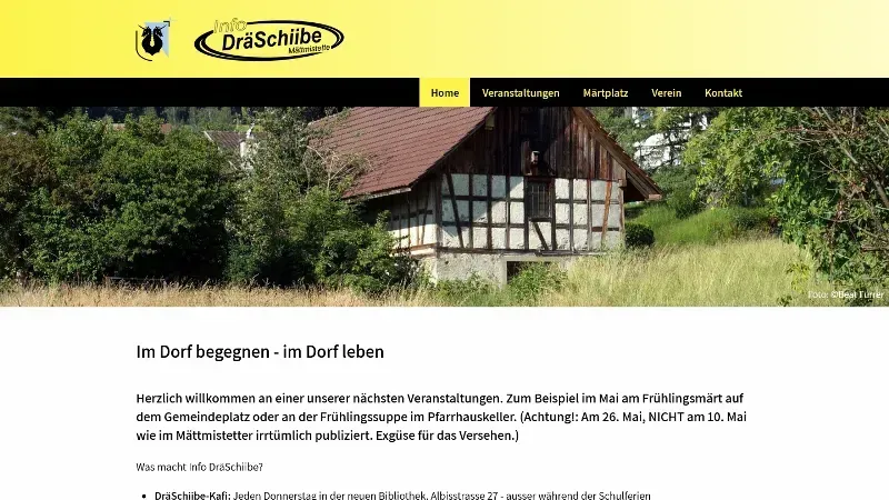 Info Dr&auml;Schiibe M&auml;ttmistette