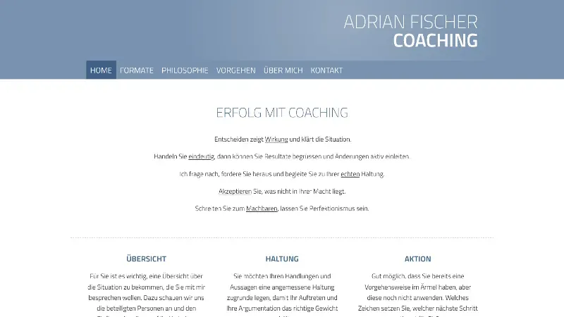 Adrian Fischer Coaching Z&uuml;rich