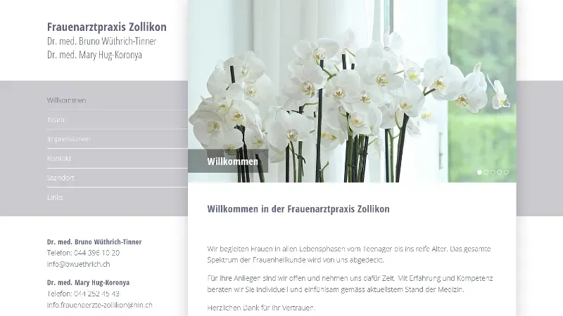 Frauenarztpraxis Zollikon - Dr. med. Bruno W&uuml;thrich-Tinner - Dr. med. Mary Hug-Koronya