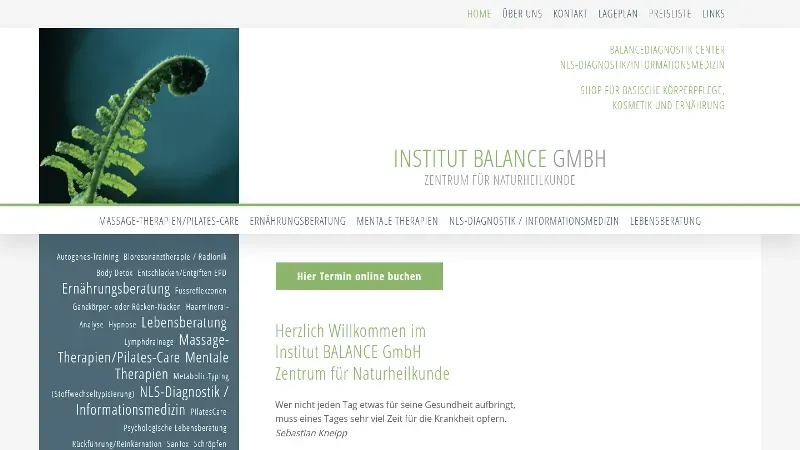 Institut BALANCE GmbH - Zentrum f&uuml;r Naturheilkunde