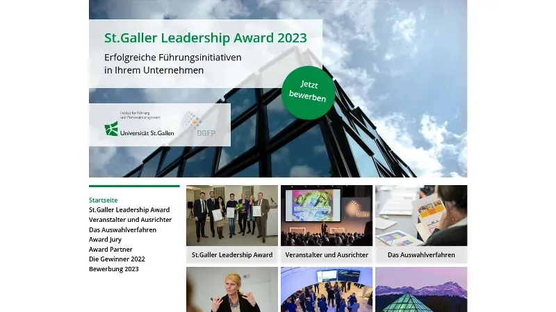 St. Galler Leadership Award - Erfolgreiche F&uuml;hrungsinitiativen in Ihrem Unternehmen