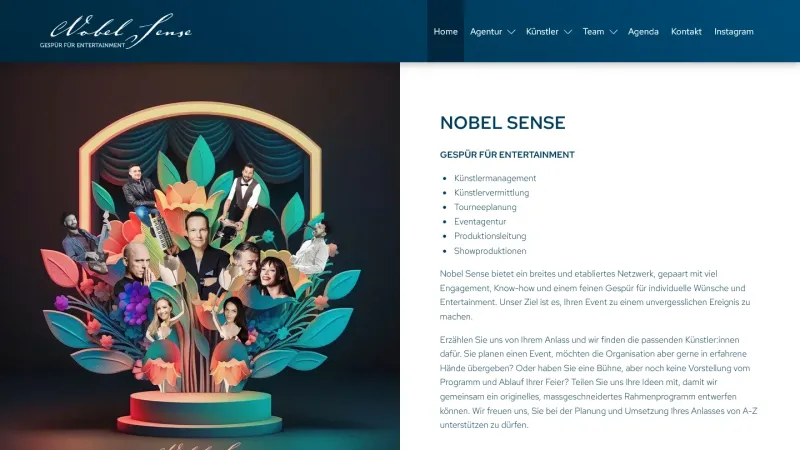 Nobel Sense - K&uuml;nstlermanagement und -vermittlung