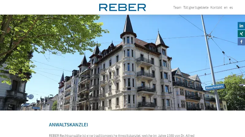 REBER Rechtsanw&auml;lte - Anwaltskanzlei in Z&uuml;rich