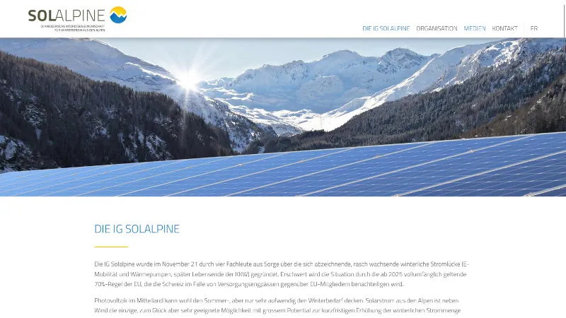 SOLALPINE - IG f&uuml;r Winterstrom aus den Alpen