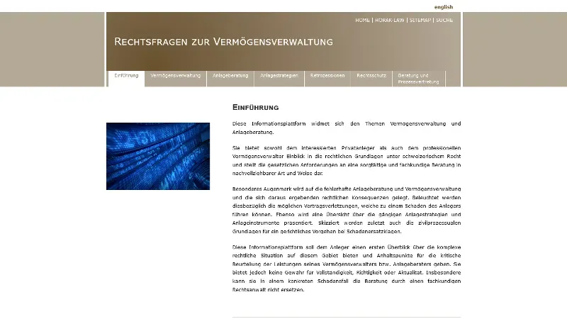 Rechtsfragen zur Verm&ouml;gensverwaltung