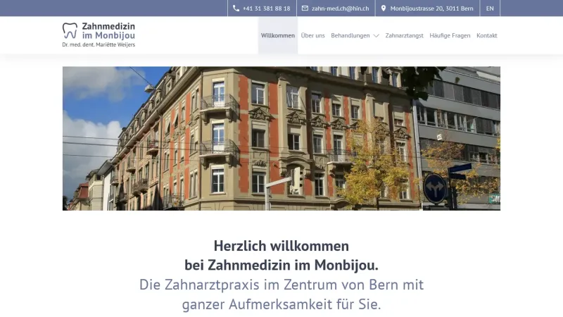 Zahnmedizin im Monbijou - Dr. med. dent. Mari&euml;tte Weijers