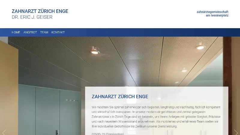 Zahnarzt Z&uuml;rich Enge - Dr. Eric J. Geiser